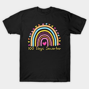 100Th Day Of School Teacher 100 Days Smarter Rainbow T-Shirt